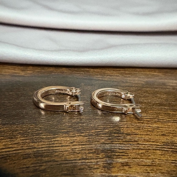 Coach Elegant Rose Gold Hoop Earrings - Picture 2 of 8